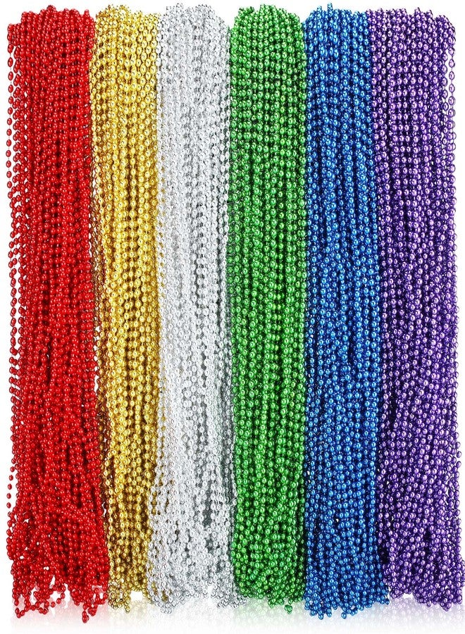 Kigeli 300 Pcs Mardi Gras Beads Necklace Bulk Red Green Bead Stuff Mardi Gras Necklace Bulk Festival Parade Throw Accessories for Party Favors Decorations (Multicolor) - Image 1